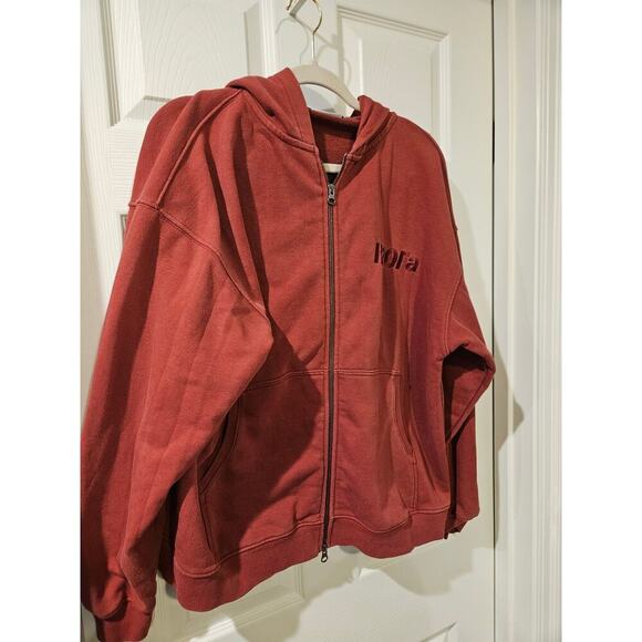 H20Fagerholt Full Zip Hoodie Mens Sweatshirt Red Size Small Missing Drawstring - Picture 4 of 6